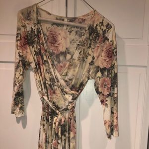 Pinkblush floral wrap maternity maxi dress